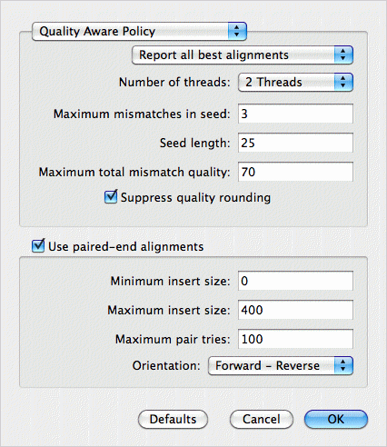 Bowtie Parameters