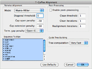 T-Coffee Parameters