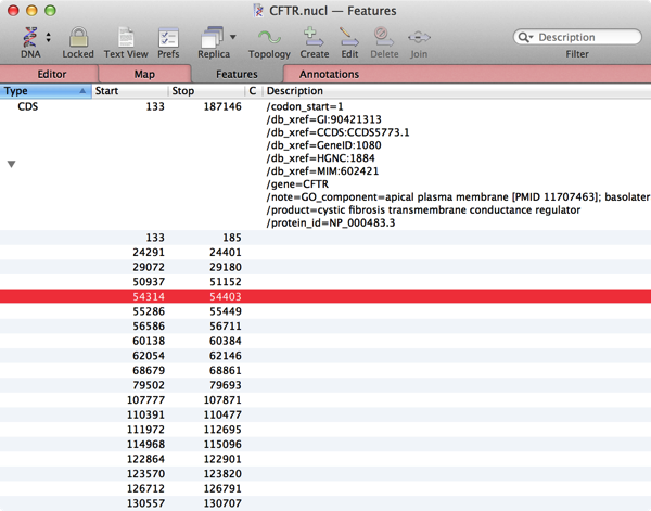 CFTR CDS oneselected