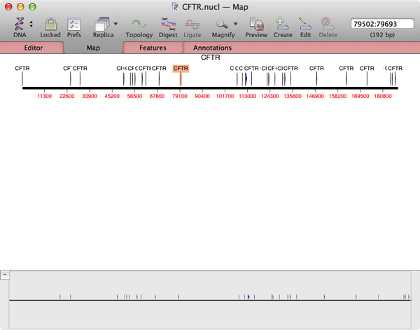 CFTR CDS oneselectedMap