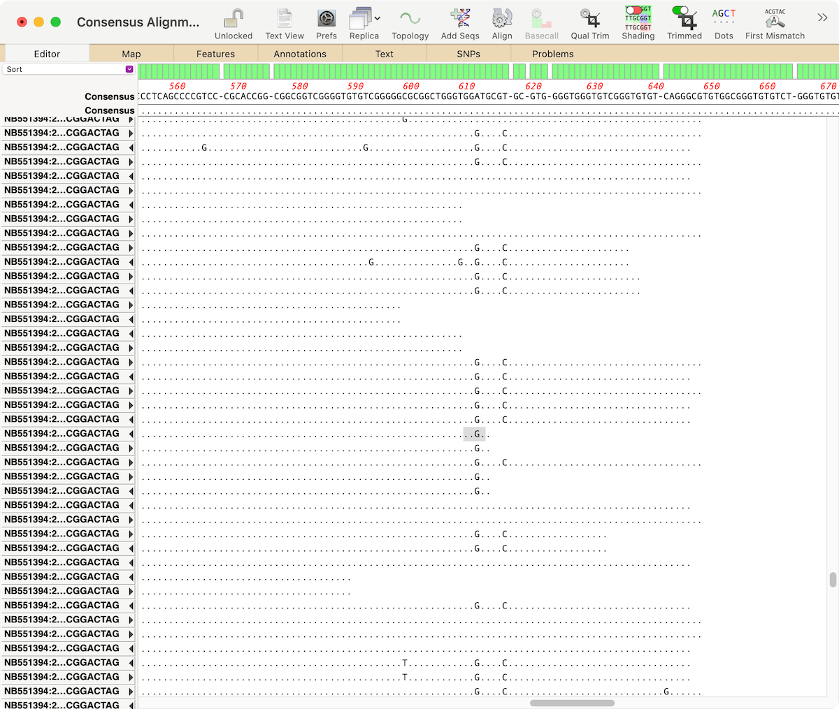 MacVectorTip: Viewing genotype changes in Align to Reference assemblies