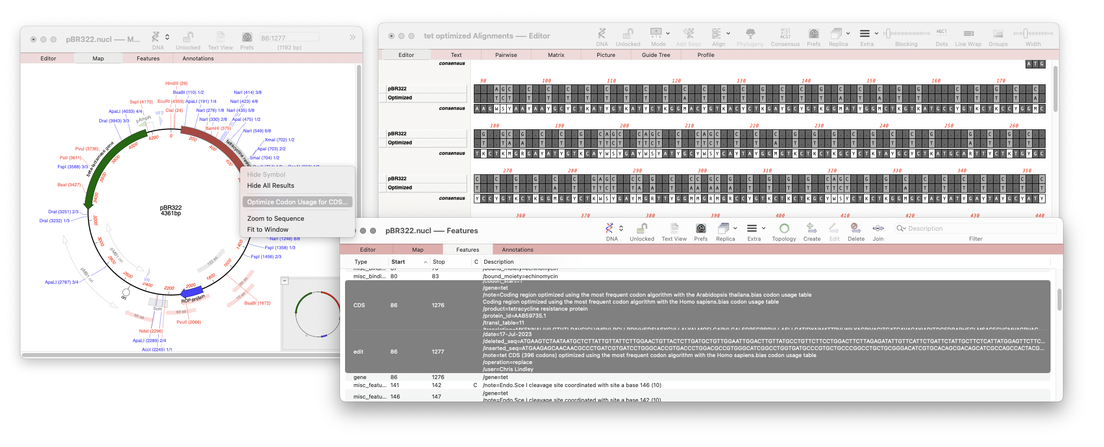 One click Codon Optimization of CDS Features