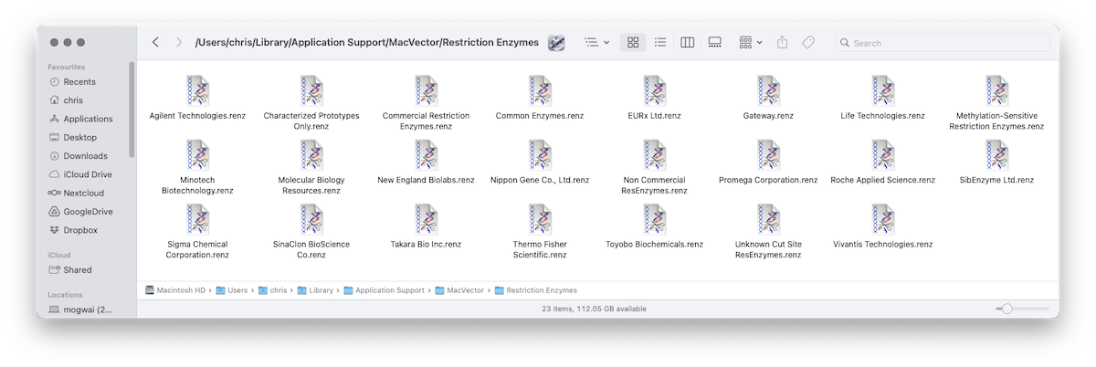 MacVector 18.7 – Change in Default Restriction Enzyme File Location