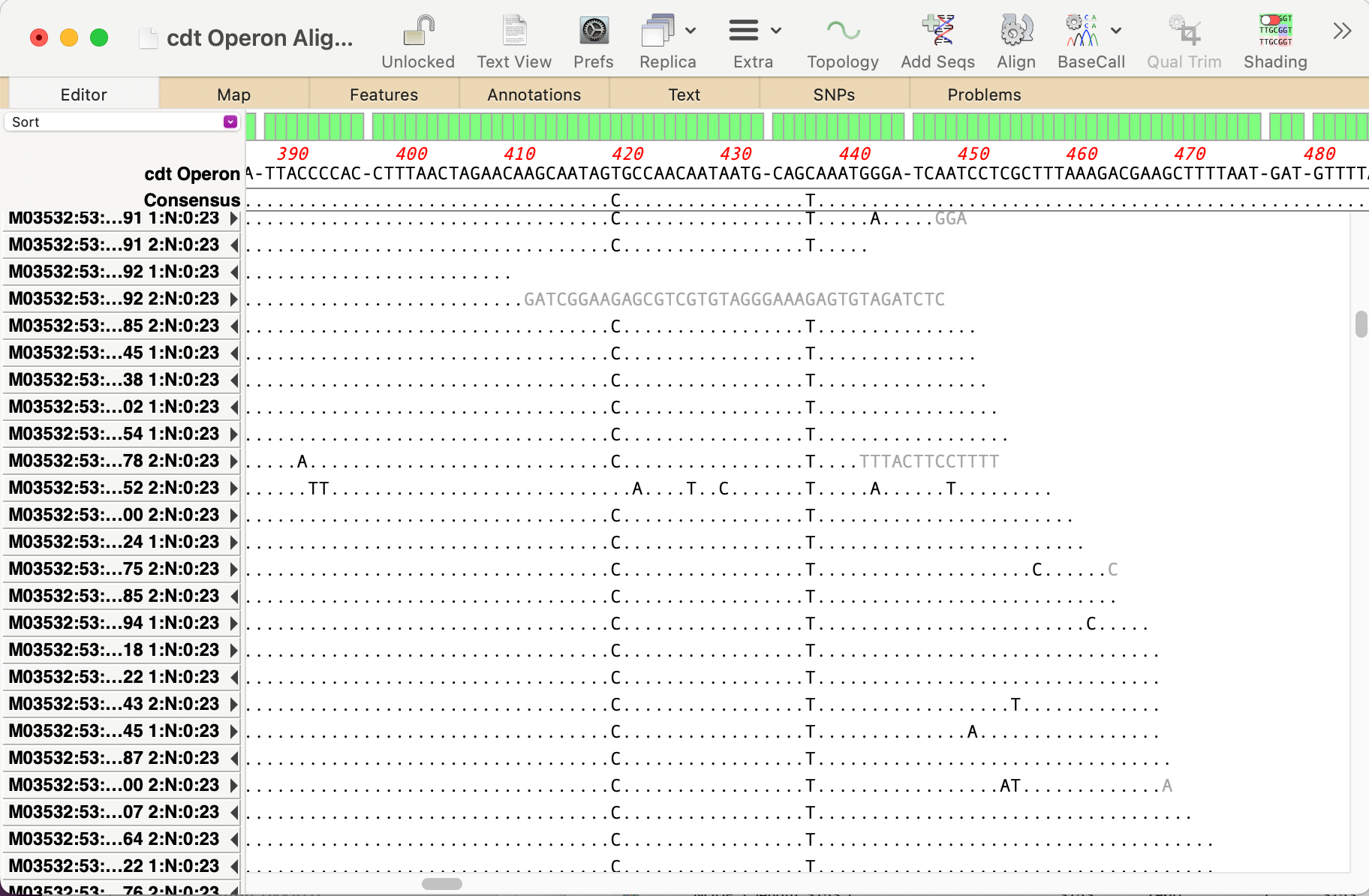 MacVectorTip: Use Align to Folder to filter NGS data for specific genes